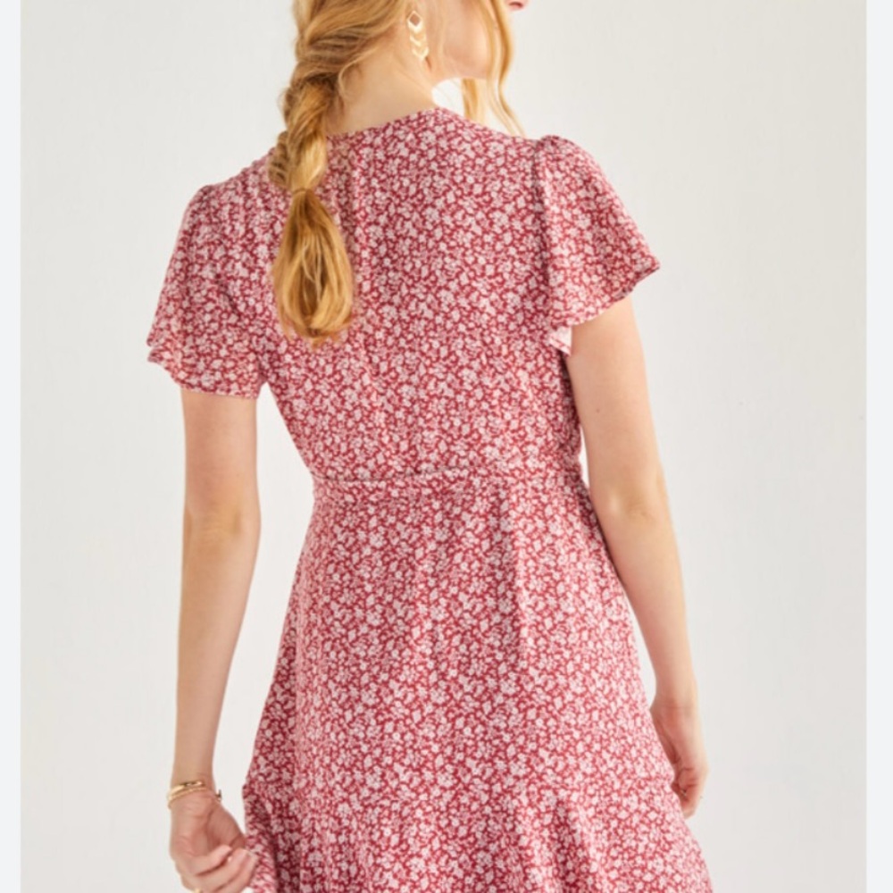 Miami Pink Ruffled Wrap Sundress - Picture 4 of 12